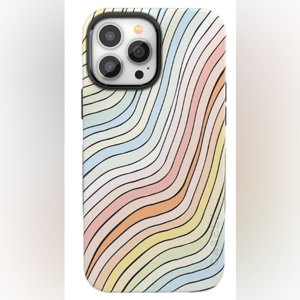 Casely Ride The WavePastel Rainbow Lined Case, iPhone 14 Pro